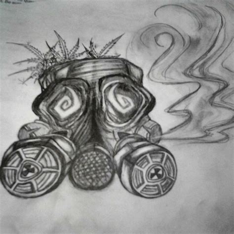 smoking gas mask- | self drawn art | Pinterest | Smoking