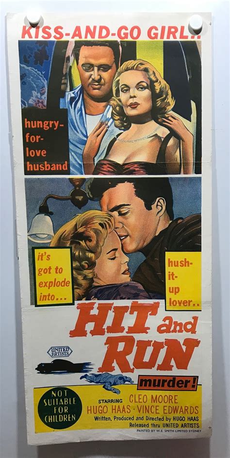 ORIGINAL DAYBILL MOVIE POSTER- HIT AND RUN - MURDER - Cleo Moore Hugo ...