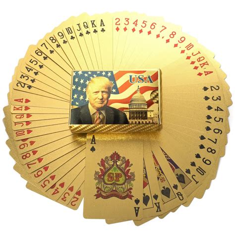 24K GOLD DONALD TRUMP PLAYING CARDS w/ CERTIFICATE OF AUTHENTICITY CARD - James Red Pills America