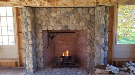 Adirondack Natural Stone: Thin veneer river rock fireplace built by ...