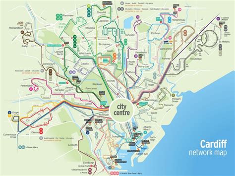 Cardiff transport map - Ontheworldmap.com