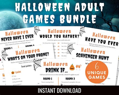 Halloween Adult Games Bundle, Halloween Party Games, Halloween ...