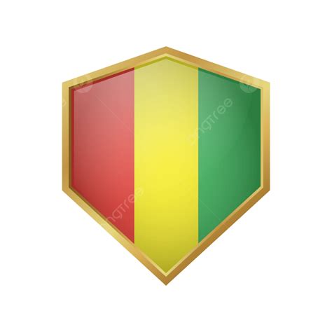 Guinea Flag Vector Art PNG, Guinea Flag Vector With Golden Frame ...