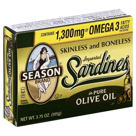 Season Sardines in Pure Olive Oil, 3.75 oz - Walmart.com - Walmart.com