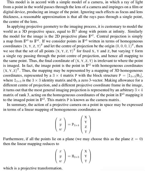 linear algebra - Understanding central projection in projective ...