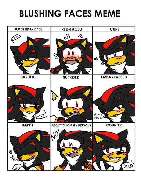 SoNiC MeMeS - blushing meme with shadow ! | Shadow the hedgehog y Yo misma