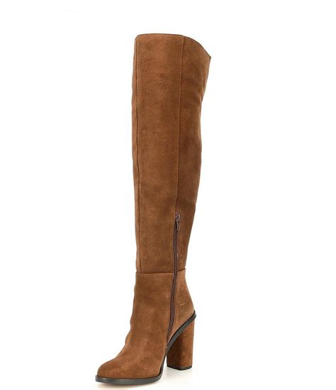 Gianni Bini Barrine Suede Wide Calf Over-the-Knee Block Heel Boots ...