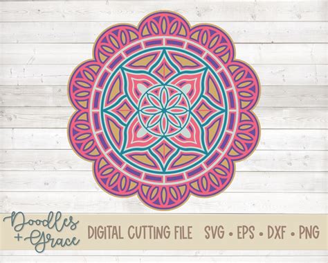 3D Flower Mandala SVG Layered Mandala SVG Layered Paper - Etsy