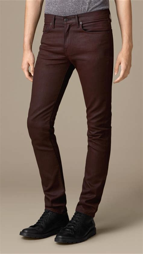 Lyst - Burberry Slim Fit Hand-Sprayed Jeans in Brown for Men