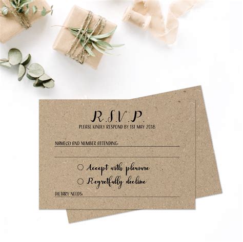 Rustic Wedding RSVP cards Wedding invitation and rsvp card