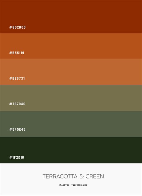 Green and Terracotta Colour Combination | Color Scheme | itakeyou.co.uk