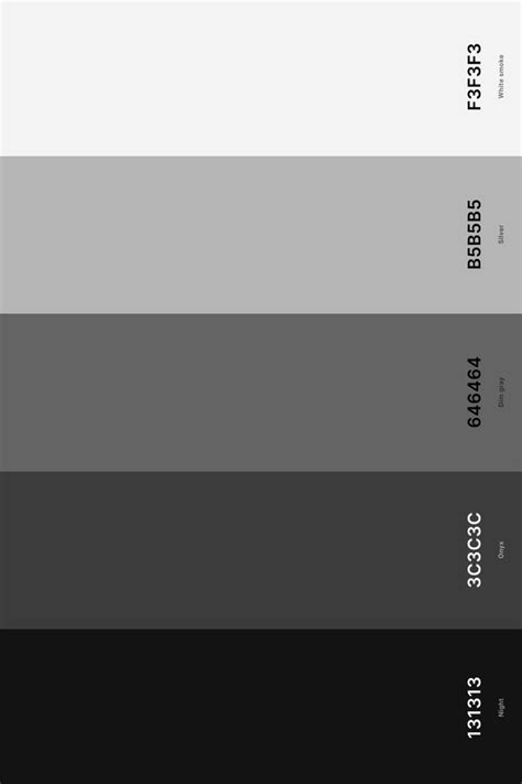 25+ Best Black Color Palettes with Names and Hex Codes in 2024 | Black ...
