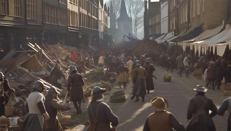 Aftermath of a Shrovetide football stampede ("mob football") in London ...