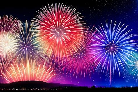 Premium AI Image | Colorful Display of Fireworks New Year Celebration