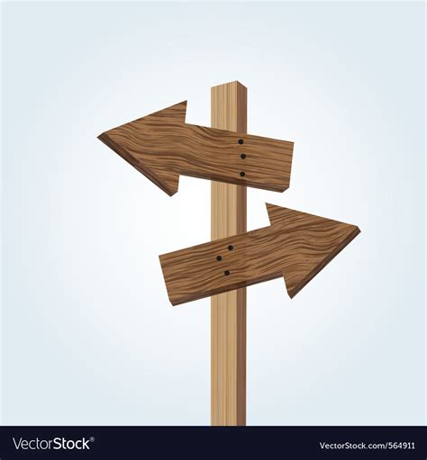 Wooden arrow signs Royalty Free Vector Image - VectorStock