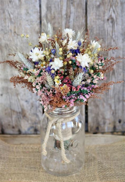 COUNTRY GIRL Dry Flower Bouquet - Fall Rustic Wedding Bouquet - Bridal ...