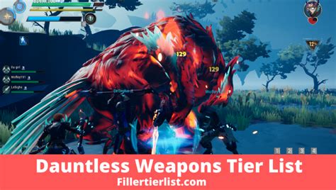 Dauntless Weapons Tier List - Filler & Tier List