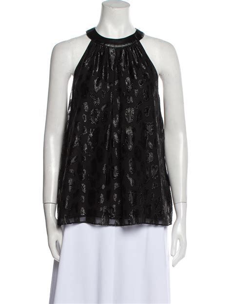 Karen Millen Sleeveless Printed Top - Black Tops, Clothing - WKM20494 | The RealReal