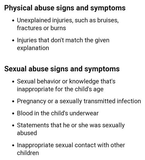 Physical Abuse Signs