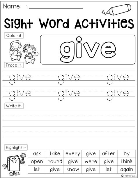 Sight Word Activities (First-Grade) | Sight words, Word activities, Sight word worksheets