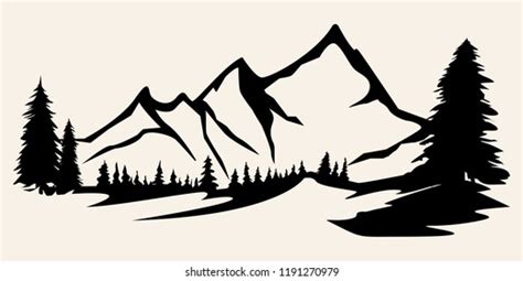 Mountain Range Silhouette Isolated Illustration Stock Illustration ...