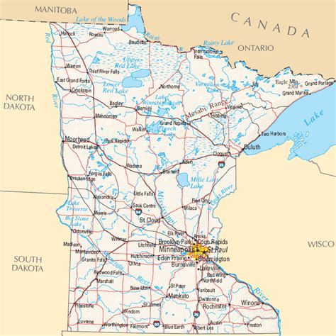 The Map Of Minnesota State - Free Printable Maps