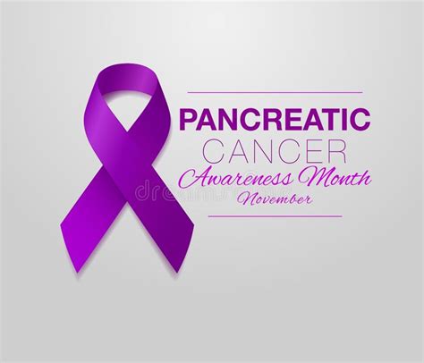 Pancreatic Cancer Awareness Calligraphy Poster Design. Realistic Purple Ribbon Stock Vector ...