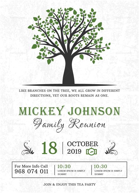 Family Reunion Invitation Template • Business Template Ideas