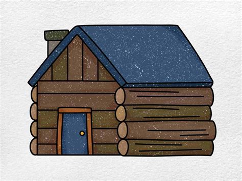 Draw a Log Cabin - HelloArtsy