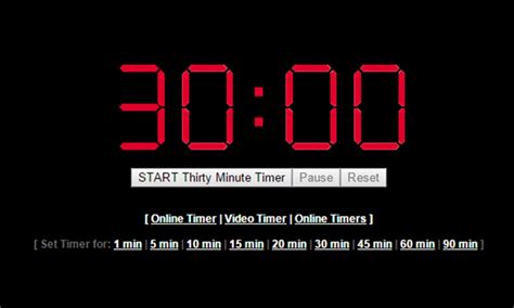 30 Minute Timer (1800 Seconds) - Online Timer