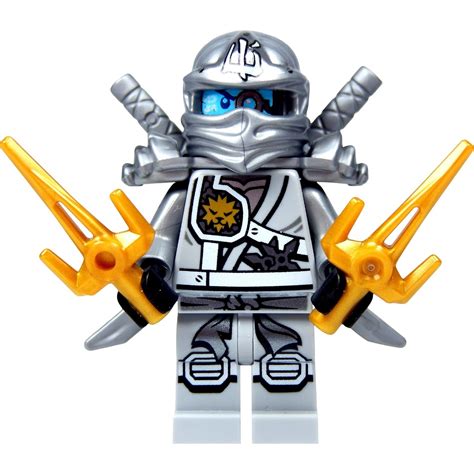 Amazon.de:LEGO Ninjago: Minifigur Titanium Zane (silberner Ninja) mit Schulterrüstung, zwei ...