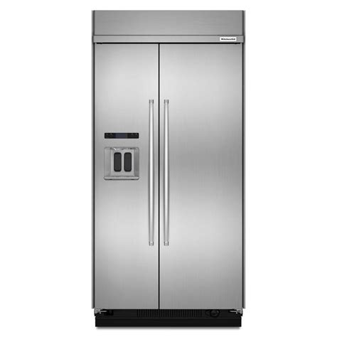 KitchenAid 48 in. W 29.5 cu. ft. Built-In Side by Side Refrigerator in Stainless Steel ...