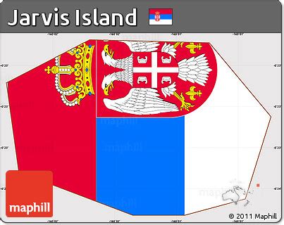 Free Flag Simple Map of Jarvis Island, flag aligned to the middle