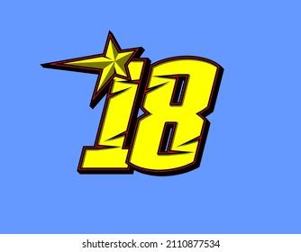 Vector Star Racing Number 18 Flat Stock Vector (Royalty Free ...