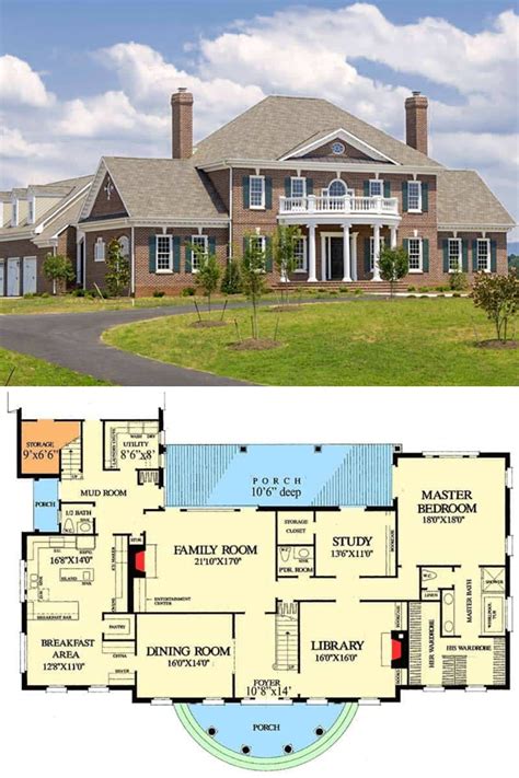 4-Bedroom Two-Story Luxury Georgian Home (Floor Plan) | Mansion plans ...