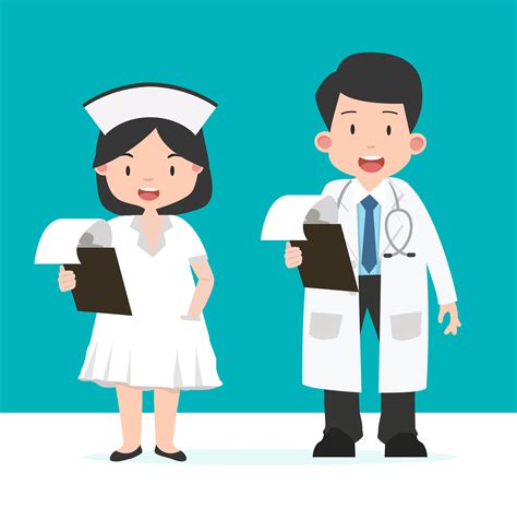 Nurse and doctor with Clipboard 672786 Vector Art at Vecteezy