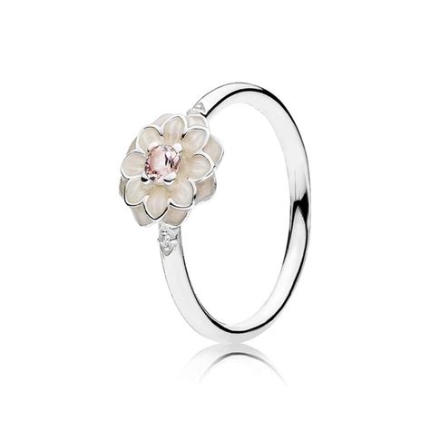 PANDORA | Blooming Dahlia, Cream Enamel, Clear CZ & Blush Pink Crystals | Pandora rings, Pandora ...