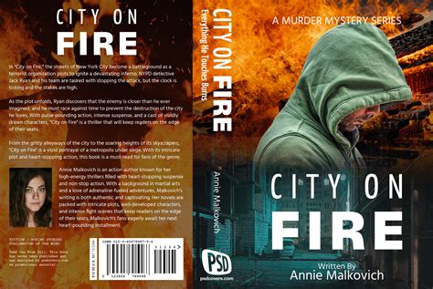 FREE PSD 6X9 City On Fire Book Cover Design