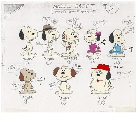 Snoopy's reunion, character model sheet | Snoopy cartoon, Snoopy family, Baby snoopy