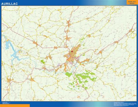 wall map of Aurillac France | Wall maps of countries of the World