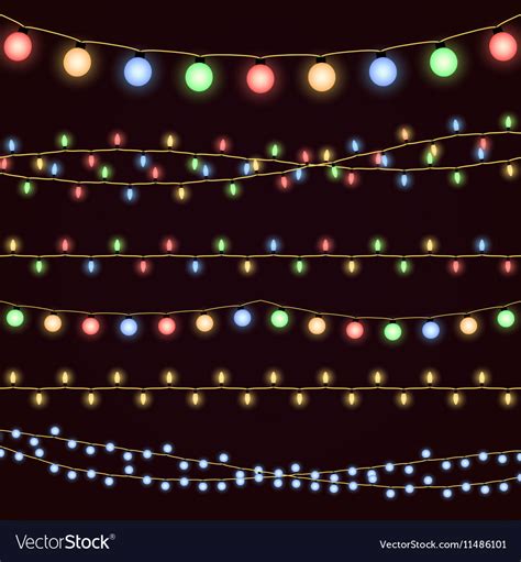 Festive christmas garland lights fairy xmas Vector Image