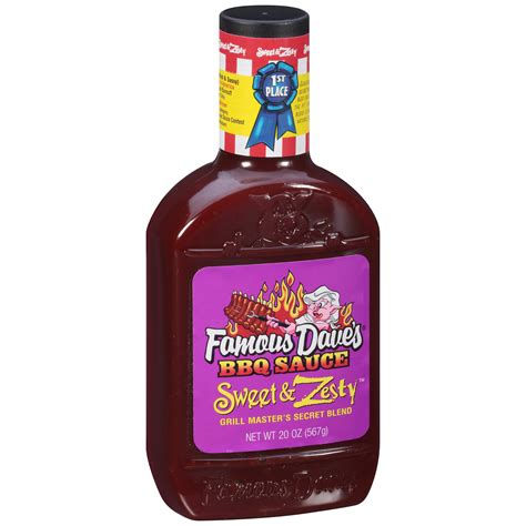 Famous Dave's Sweet & Zesty Barbecue Sauce Bottle, 20 oz - Walmart.com - Walmart.com