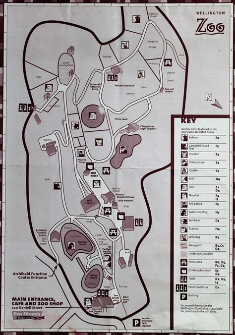 Wellington Zoo map 2008 - ZooChat