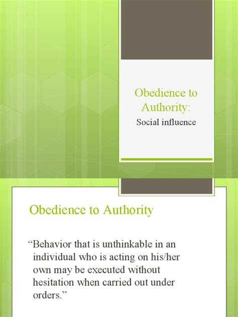 Obedience To Authority | PDF | Obedience (Human Behavior) | Social ...