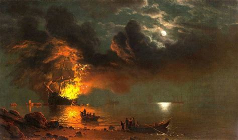 'The Burning Ship' by Albert Bierstadt : DarkGothicArt