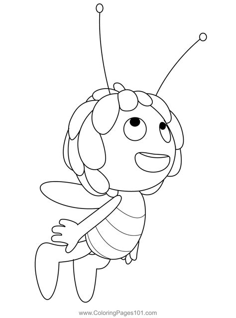 Maya The Bee Fly Coloring Page for Kids - Free Maya the Bee Printable ...