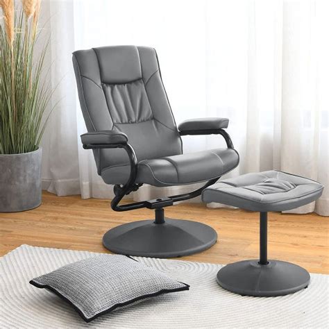 360Â° Swivel Recliner Chair with Ottoman-Gray - Walmart.com