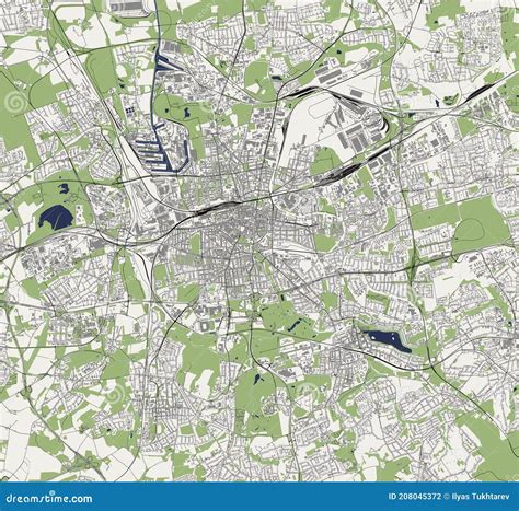 Map of the City of Dortmund, Germany Stock Photo - Image of location ...