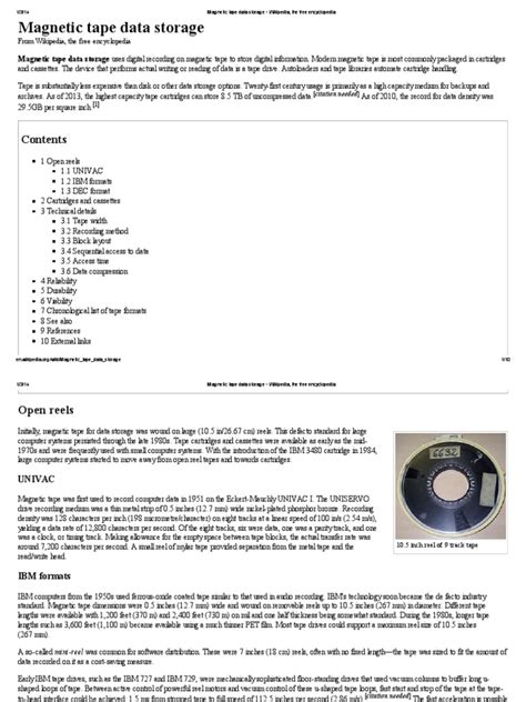 Magnetic Tape Data Storage - Wikipedia, The Free Encyclopedia | PDF | Computer Data Storage ...