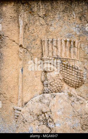 Relief of nations bringing tribute, staircase to Apadana. Persepolis, the ceremonial capital of ...